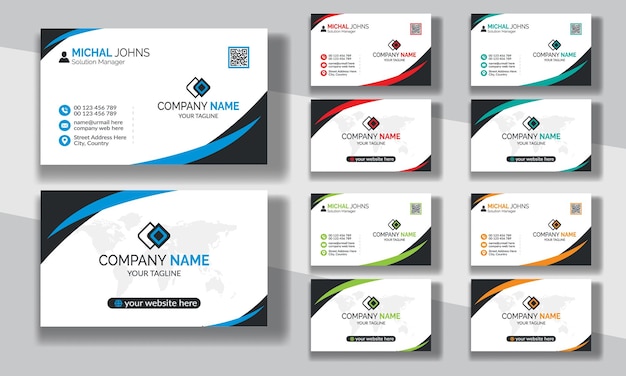 Plantilla de tarjeta de visita creativa profesional de diseño de tarjeta de visita moderna de estilo limpio corporativo