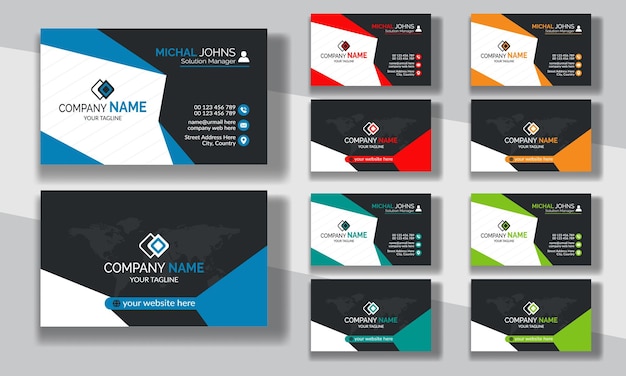Plantilla de tarjeta de visita creativa profesional de diseño de tarjeta de visita moderna de estilo limpio corporativo