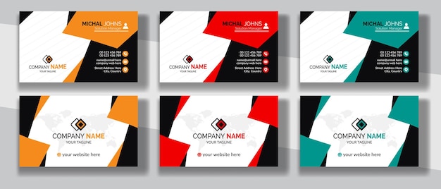 Plantilla de tarjeta de visita creativa profesional de diseño de tarjeta de visita moderna de estilo limpio corporativo
