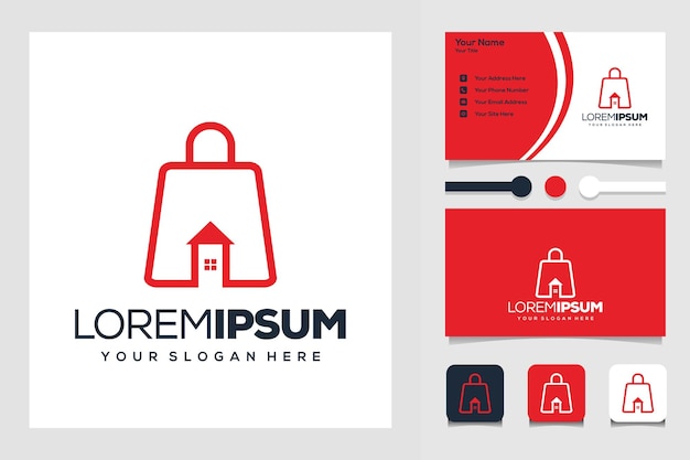 Plantilla de tarjeta de visita de diseño de logotipo moderno de inicio de tienda