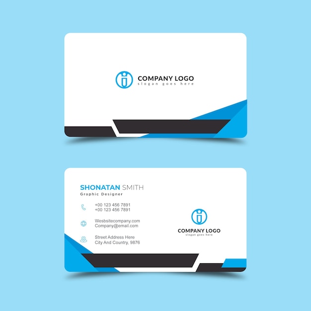 Plantilla de tarjeta de visita elegante profesional Vector Premium