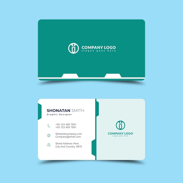 Plantilla de tarjeta de visita elegante profesional Vector Premium