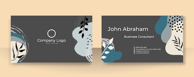 Plantilla de tarjeta de visita floral con concepto corporativo moderno. Tarjeta de presentación elegante creativa y diseño de tarjeta de visita.