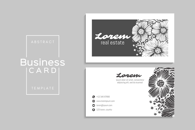 plantilla de tarjeta de visita con flores
