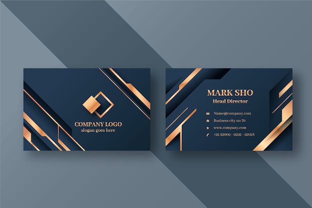 Plantilla de tarjeta de visita horizontal elegante realista