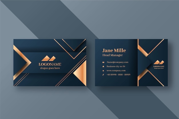 Plantilla de tarjeta de visita horizontal elegante realista