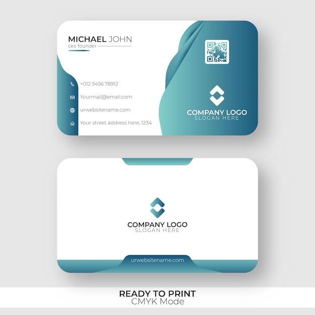 plantilla de tarjeta de visita horizontal moderna