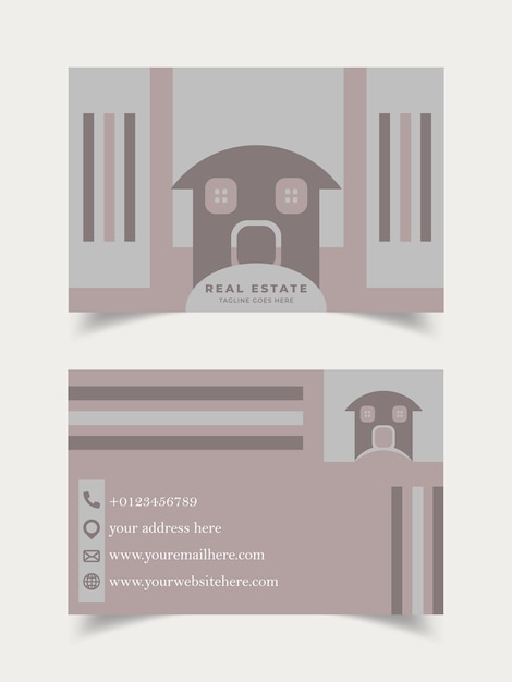 Plantilla de tarjeta de visita de logotipo de bienes raíces, ilustración de vector de tarjeta de visita de bienes raíces de logotipo de casa