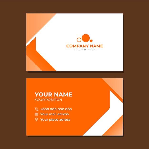 plantilla de tarjeta de visita moderna de color naranja