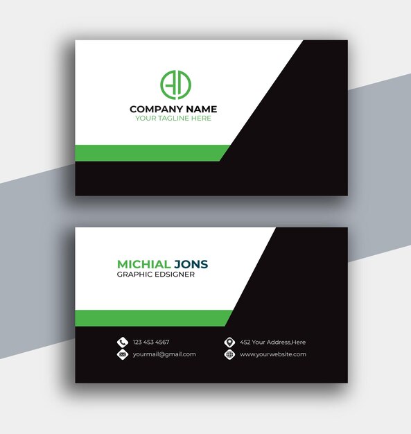 Plantilla de tarjeta de visita moderna, creativa y limpia de vector