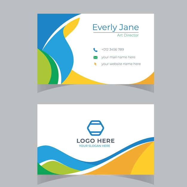 Plantilla de tarjeta de visita moderna, creativa y limpia de vector