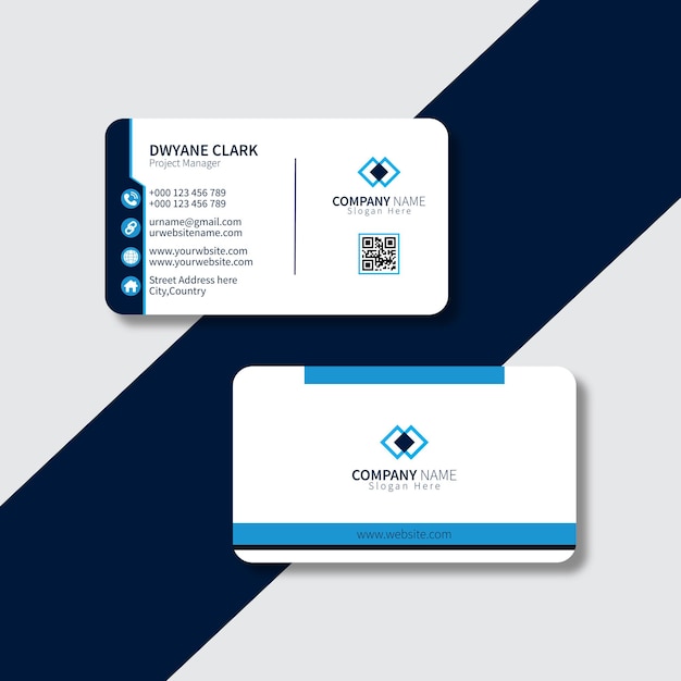 Plantilla de tarjeta de visita moderna, creativa y limpia de vector