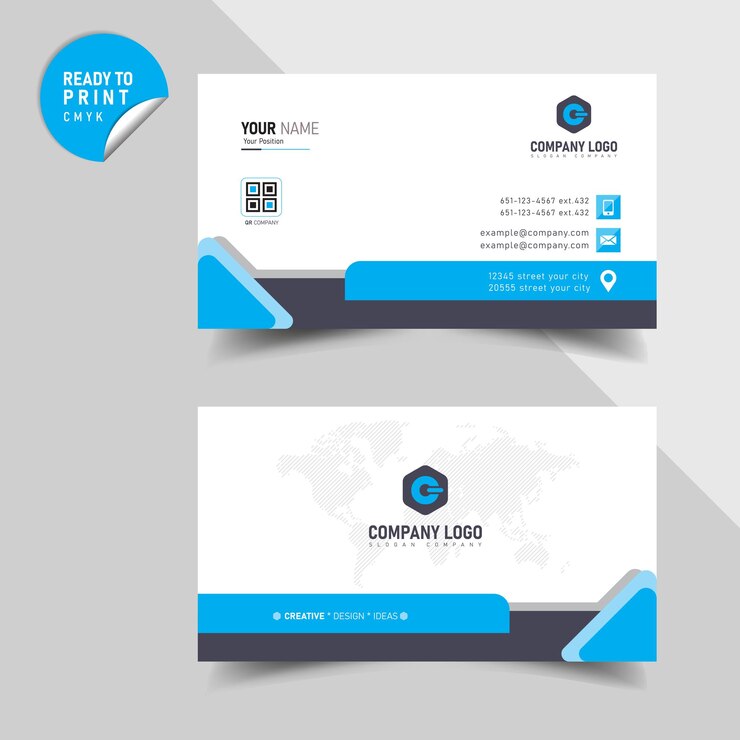Plantilla de tarjeta de visita moderna, creativa y limpia de vector