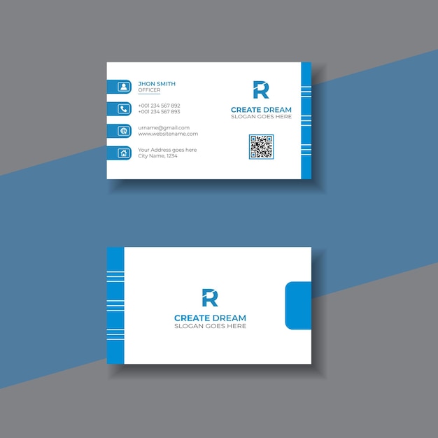 Plantilla de tarjeta de visita moderna de estilo profesional de vector libre, negocio elegante moderno de vector libre