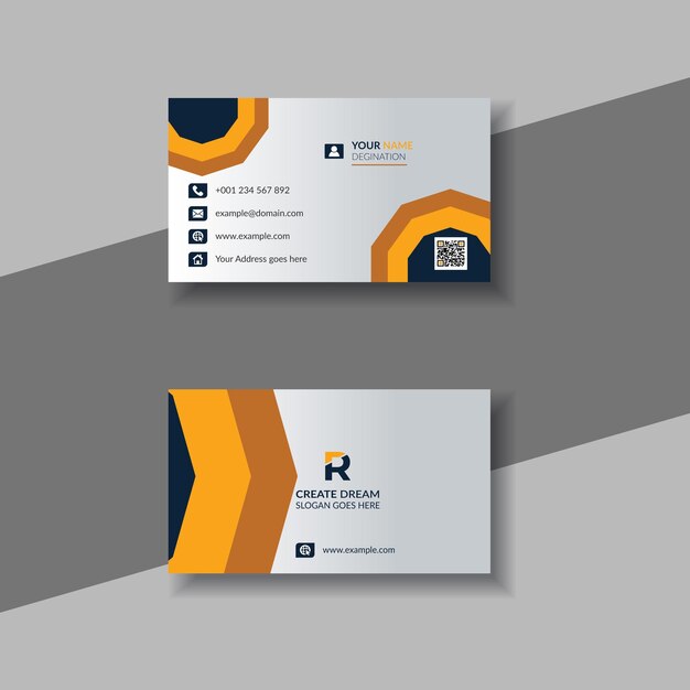 Plantilla de tarjeta de visita moderna de estilo profesional de vector libre, Tarjeta de visita moderna de vector libre
