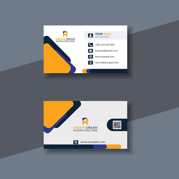 Plantilla de tarjeta de visita moderna de estilo profesional de vector libre, Tarjeta de visita moderna de vector libre