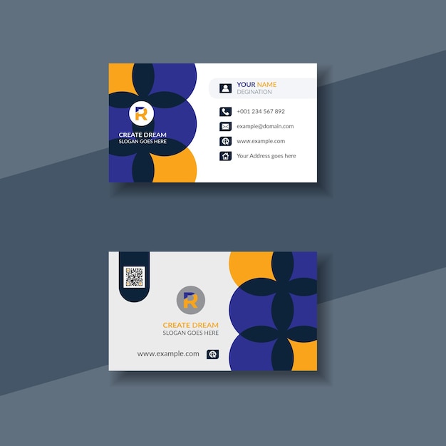 Plantilla de tarjeta de visita moderna de estilo profesional de vector libre, Tarjeta de visita moderna de vector libre