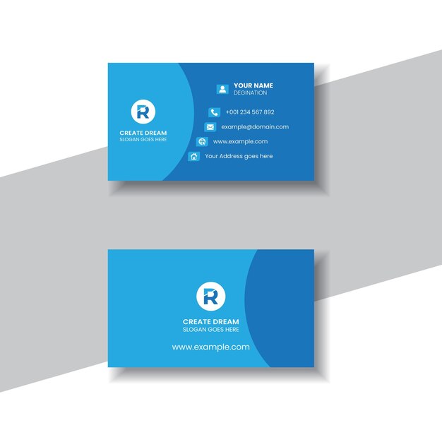 Plantilla de tarjeta de visita moderna de estilo profesional de vector libre, Tarjeta de visita moderna de vector libre