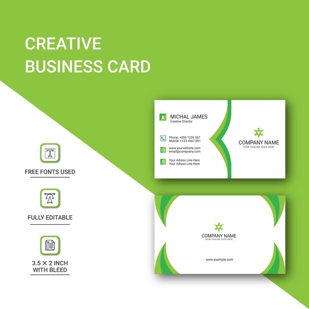 Plantilla de tarjeta de visita moderna profesional