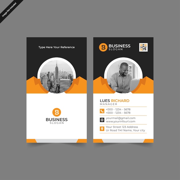 Plantilla de tarjeta de visita moderna vertical