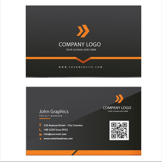 plantilla de tarjeta de visita negra