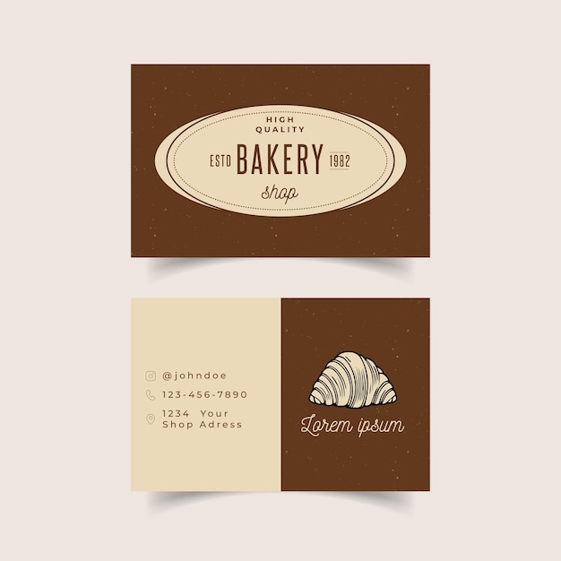 plantilla de tarjeta de visita de panadería
