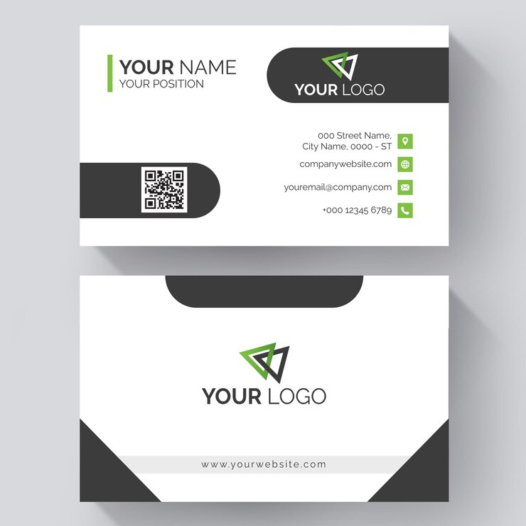 plantilla de tarjeta de visita profesional con color negro o verde