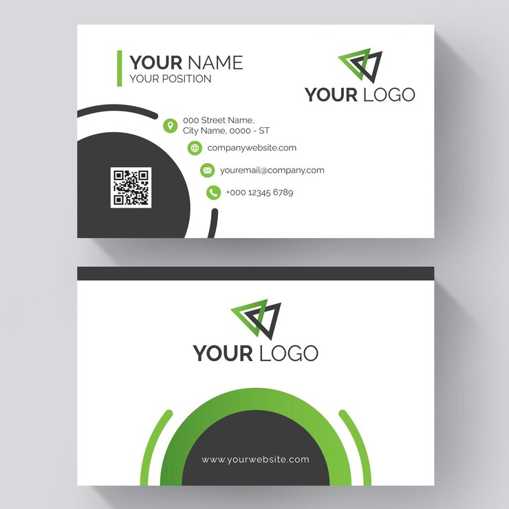 plantilla de tarjeta de visita profesional con color negro o verde