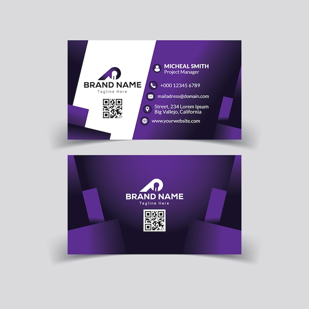 plantilla de tarjeta de visita profesional creativa y moderna con estilo