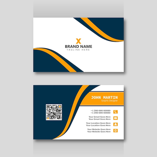 Plantilla de tarjeta de visita profesional moderna y limpia gratis