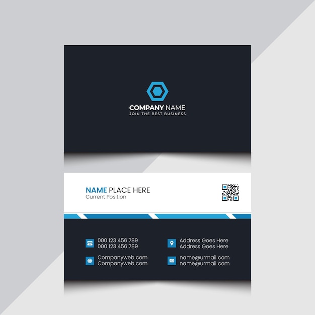 Plantilla de tarjeta de visita profesional moderna y limpia de vector libre