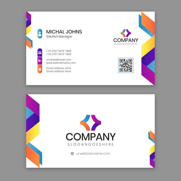 Plantilla de tarjeta de visita profesional moderna y limpia de vector libre