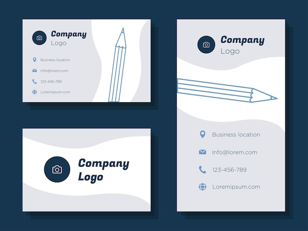 Plantilla de tarjeta de visita de redactor, anuncio de marketing corporativo de blogger, lápiz de escritura en línea