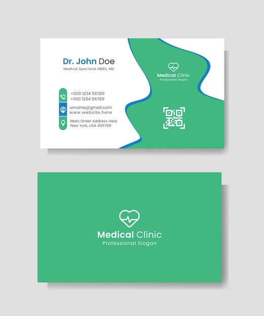 Vector plantilla de tarjeta de visita de salud médica profesional de vector