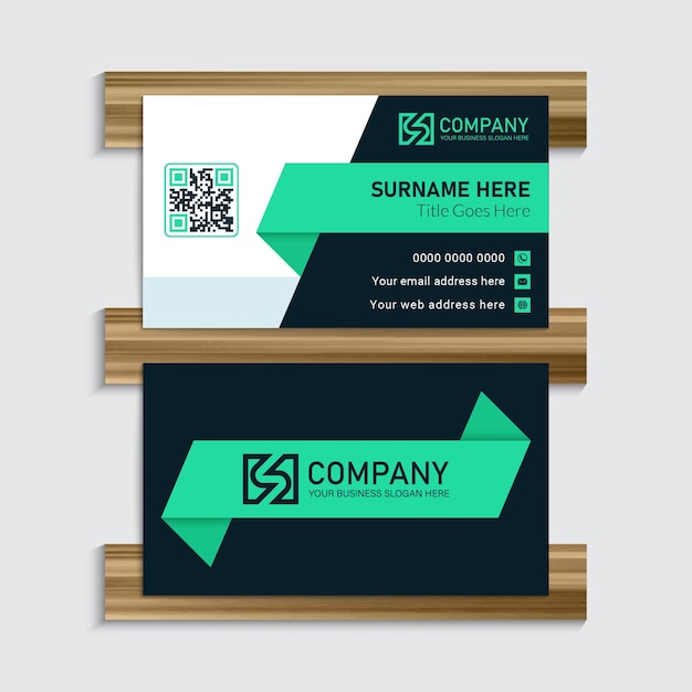 Vector plantilla de tarjeta de visita simple moderna diseño plano