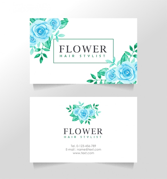 Plantilla de tarjeta de visita con tema floral para floristería