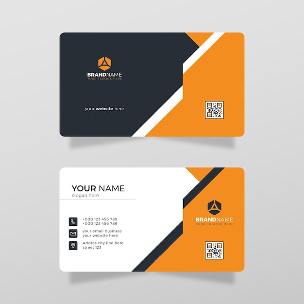 Plantilla de tarjeta de visita de vector creativo y limpio