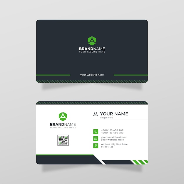 Plantilla de tarjeta de visita de vector creativo y limpio