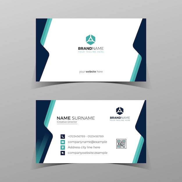 Plantilla de tarjeta de visita de vector creativo y limpio