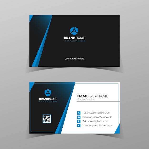 Plantilla de tarjeta de visita de vector creativo y limpio