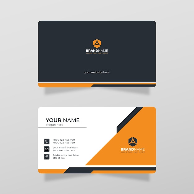Plantilla de tarjeta de visita vectorial creativa y limpia