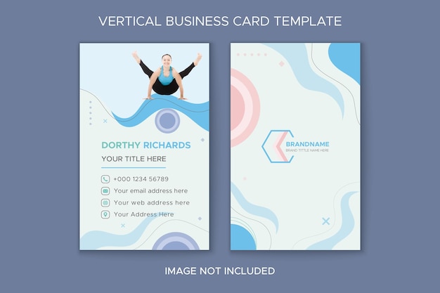 Plantilla de tarjeta de visita vertical de concepto de yoga
