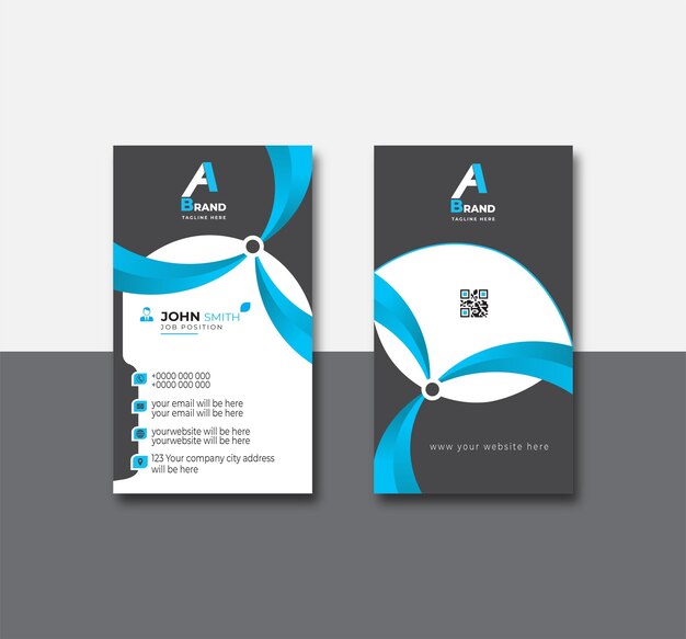 Plantilla de tarjeta de visita vertical creativa de vector libre