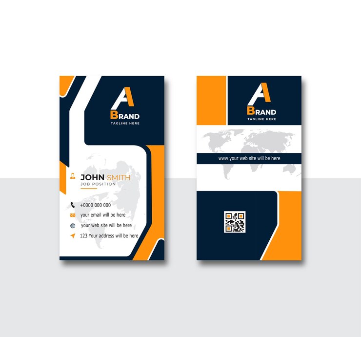 Plantilla de tarjeta de visita vertical creativa de vector libre