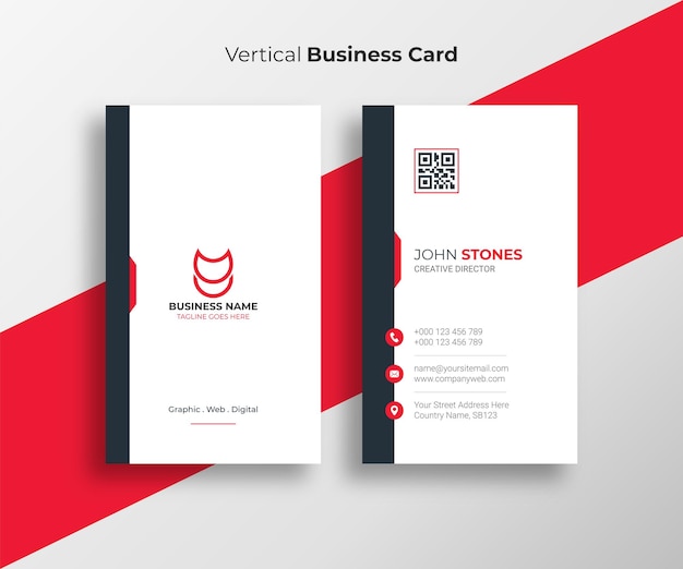 plantilla de tarjeta de visita vertical de empresa corporativa