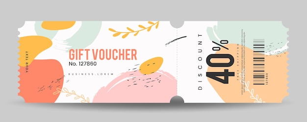 Vector plantilla de tarjetas de descuento de vale de regalo de otoño