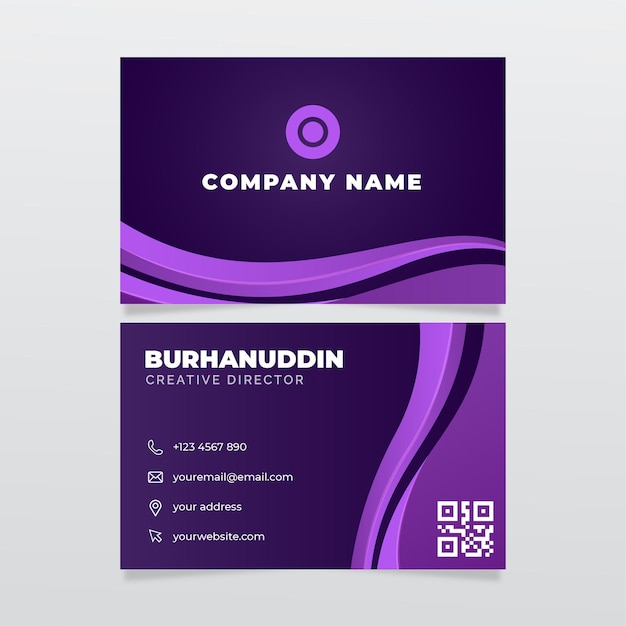 Vector plantilla de tarjetas de identidad empresarial violeta