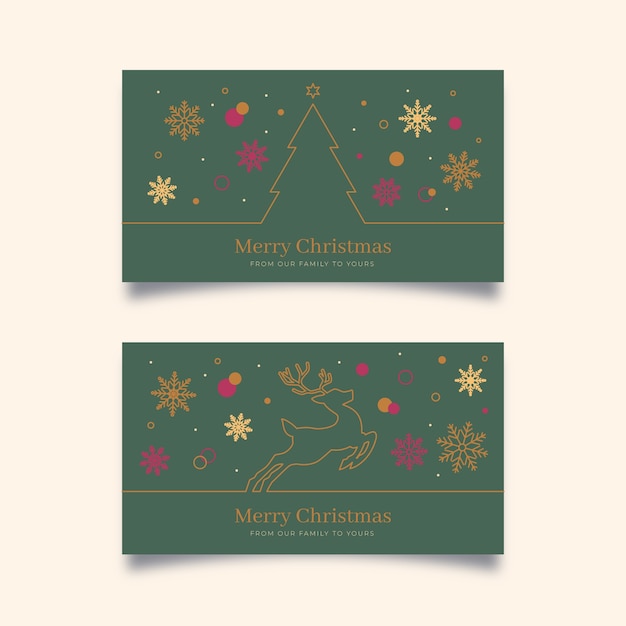 Vector plantilla de tarjetas de navidad de negocios planas