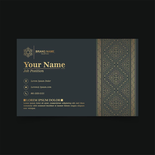 Plantilla de tarjetas de visita y logotipos ornamentales de lujo