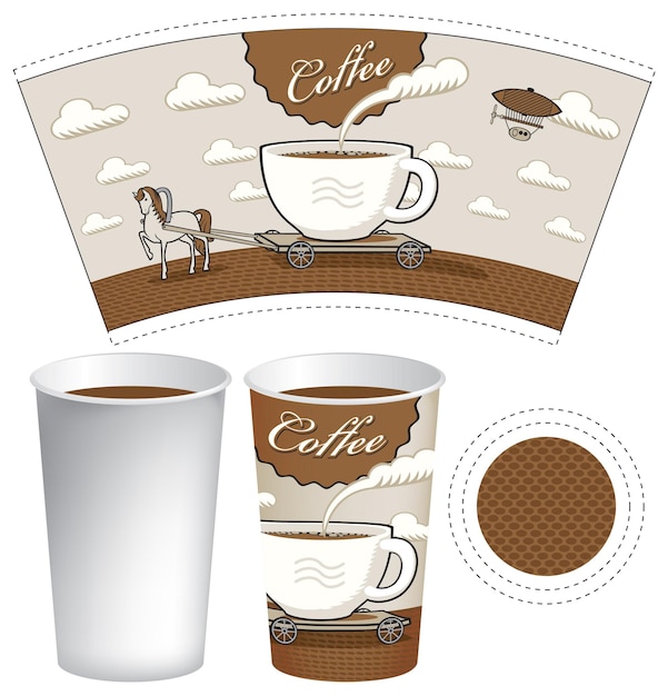 Vector plantilla de taza de café